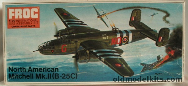 Frog 1/72 Mitchell Mk.II (B-25C) Medium Bomber - RAF 180 Sq / (Dutch) 320 Sq RAF, F159 plastic model kit